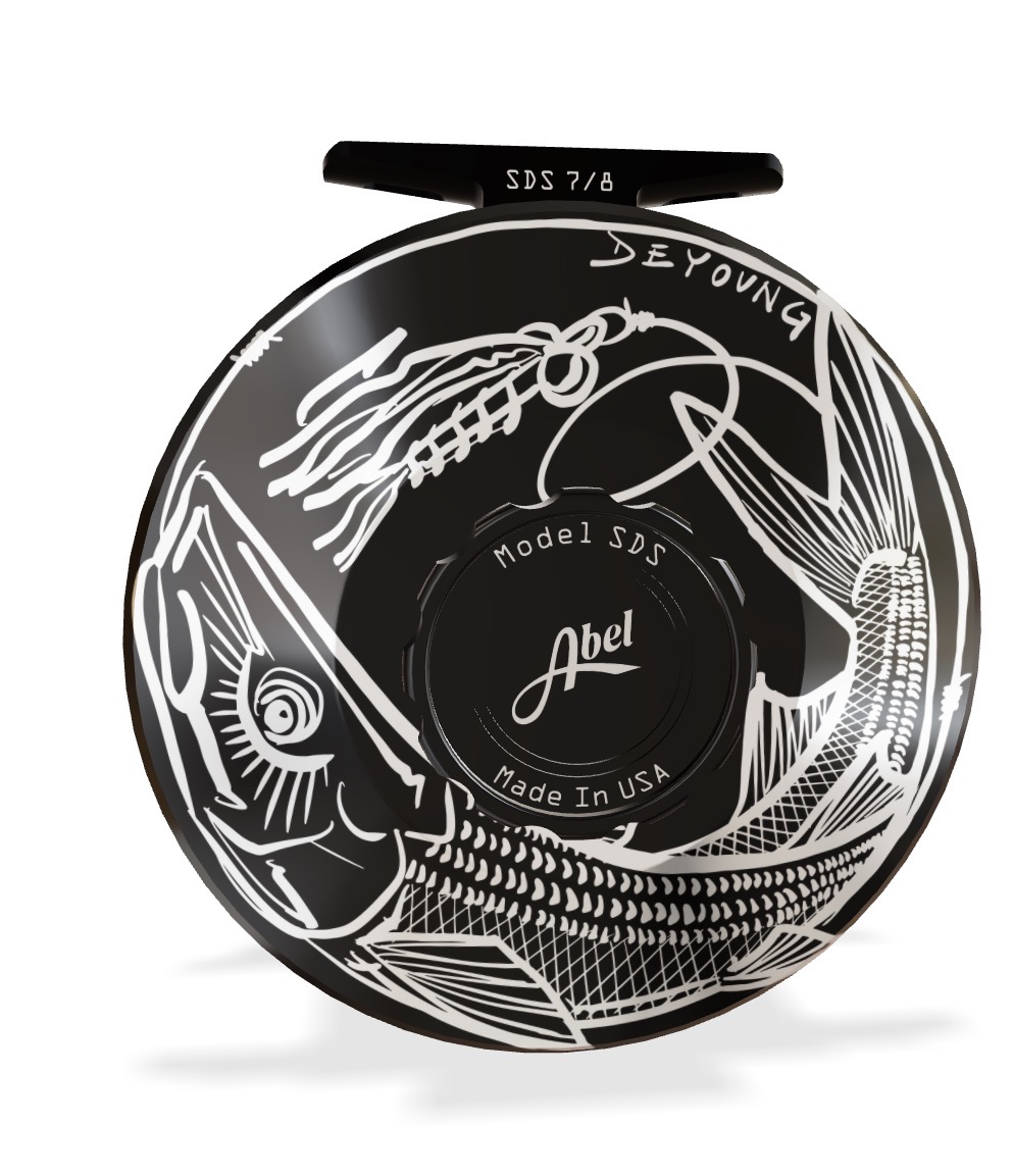 Abel SDS Reel 7/8 Solid - Black Finish w/ DeYoung Missile Lock Design and Black Aluminum Handle